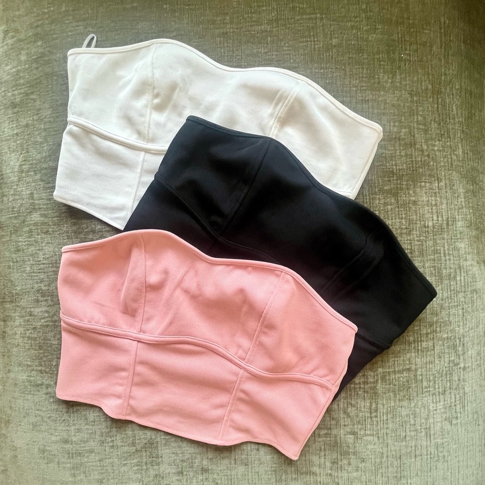 Bundle of 3 H&M Cropped Tube Tops - Size M